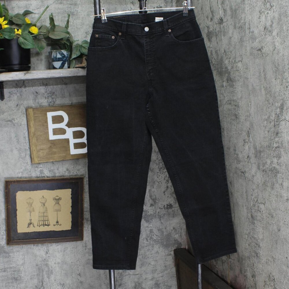 Levi's Womens Vintage Y2K Relaxed Fit Tapered Leg Jeans Black 10 Misses Short - Picture 1 of 7